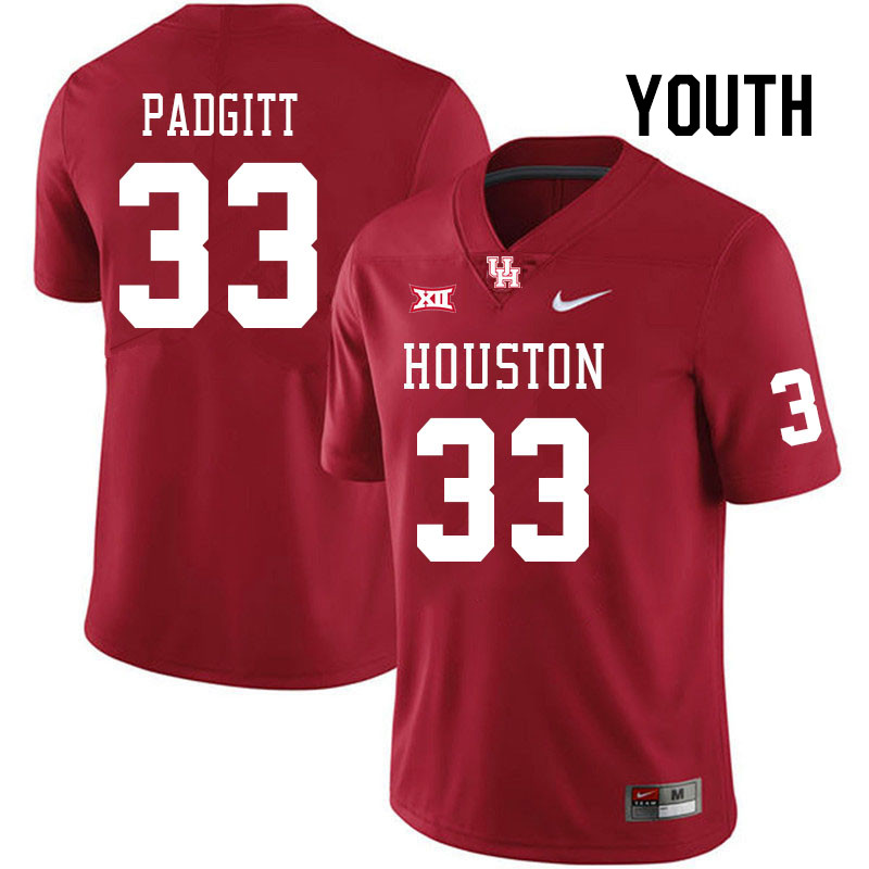 Youth #33 Samuel Padgitt Houston Cougars College Football Jerseys Stitched Sale-Red - Click Image to Close